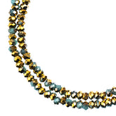 Crystal Lane Rondelle 2 Strand 7in (apx246pcs) 1.5x2.5mm Opaque Dark Blue W/Half Gold Iris